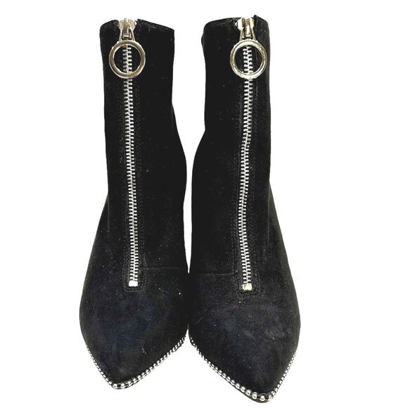 Bar III Brigete Womens black Front-Zip Booties studded mid sole. 4” heel size 7 - Picture 2 of 8